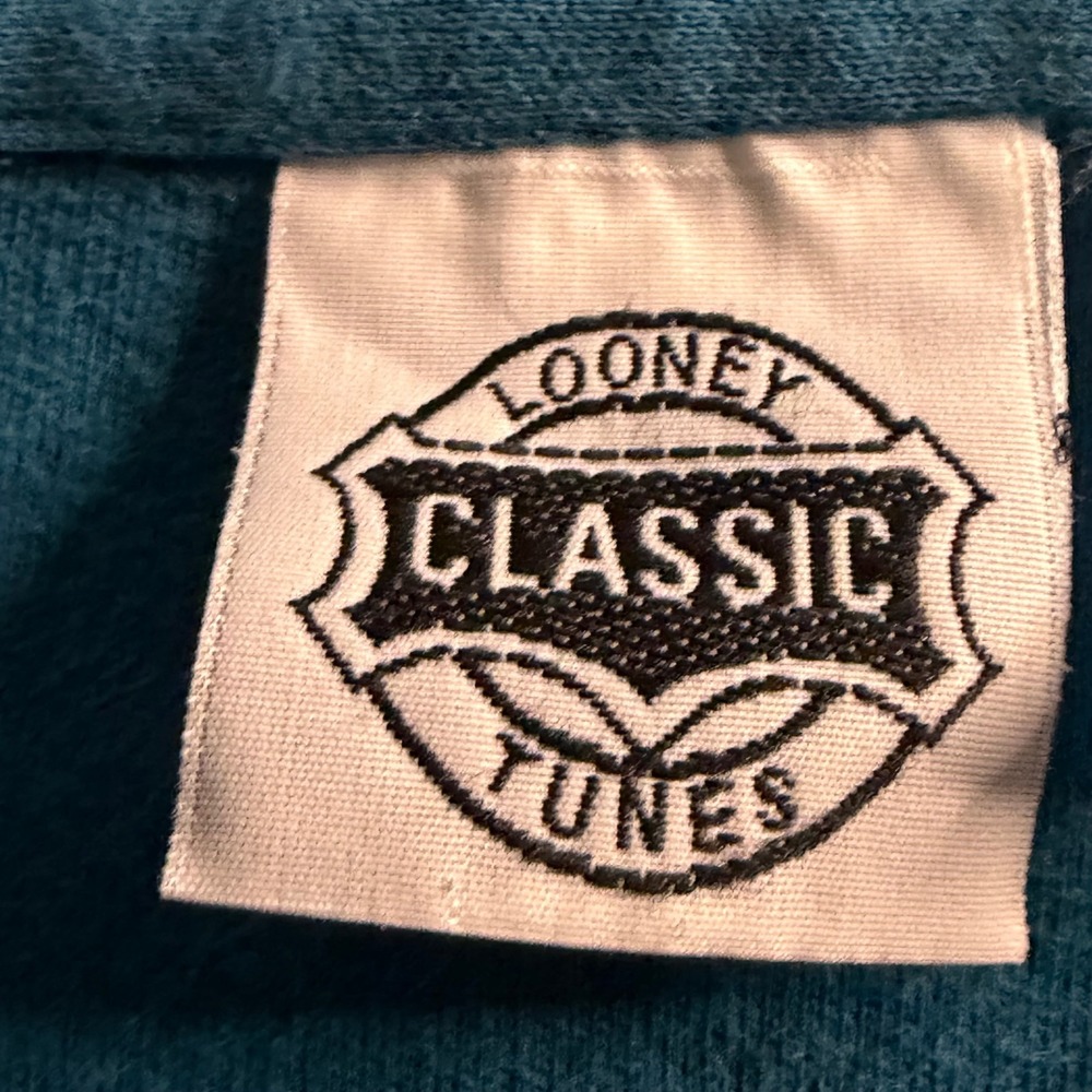Looney Tunes Polo Shirt Mens XXL Teal 1995 Taz Golf Embroidered Vintage - Picture 4 of 10